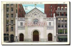 Old Postcard St Aloysius Church Washington Boulevard Mich Edtroit
