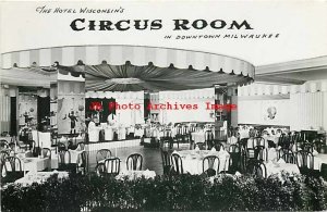 WI, Milwaukee, Wisconsin, RPPC, Wisconsin Hotel, Circus Room, Cook Photo