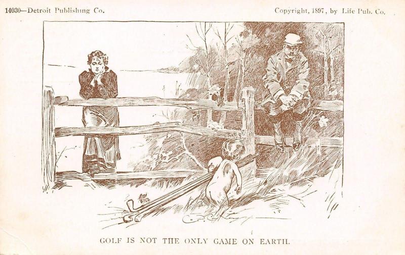 Charles Dana Gibson~Couple Concerns Cupid~Golf Not Only Game~Detroit Pub 