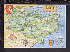 Map,Kent,England,UK Postcard BIN 