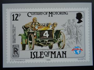 Isle of Man 1906 TOURIST TROPHY ROLLS ROYCE Century of Motoring c1980's Postcard