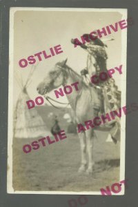 Chadron NEBRASKA RPPC 1913 SIOUX INDIAN Camp POINTING Tepee Tipi Indians