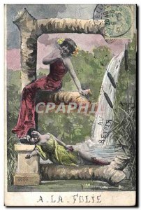 Old Postcard Fantaisie Letters Letter E