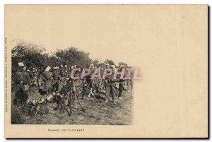 Old Postcard Army Train beams