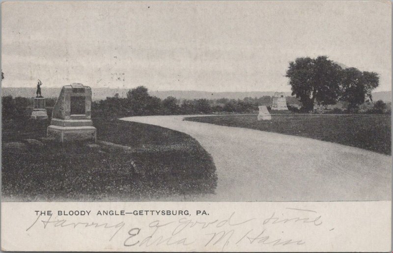 Postcard The Bloody Angle Gettysburg PA