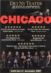 Chicago The Musical Denmark Theatre Advertising Postcard