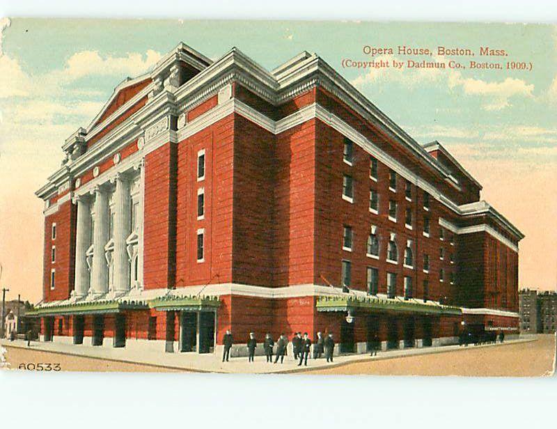 Postcard Opera House Boston Mass 1909 # 1123A