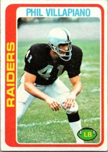 1978 Topps Football Card Phil Villapiano Oakland Raiders sk7414