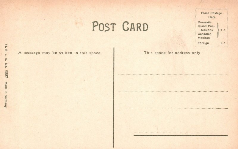 Vintage Postcard Entrance To City Park Portland Oregon OR M. R. L. A. Pub.