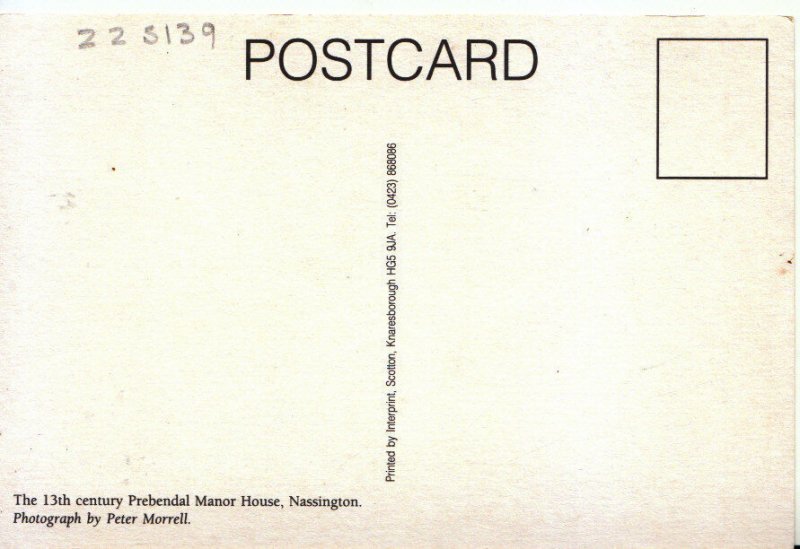 Northamptonshire Postcard - Prebendal Manor House - Nassington - Ref ZZ5139