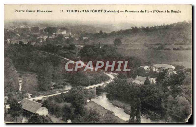 Thury Harcourt Old Postcard Panorama Hom L & # 39Orne a Loop