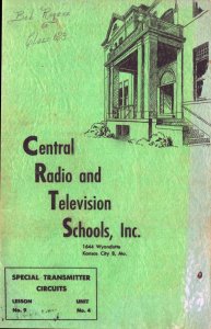 1940s Central Radio and Television Schools  Kansas City Missouri      8 x 5