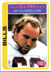 1978 Topps Football Card Joe DeLamielleure Buffalo Bills sk7076