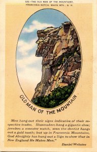 NH - Franconia Notch. Old Man of the Mountain, Daniel Webster Quote