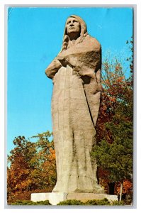 Black Hawk Statue Oregon Illinois IL Chrome Postcard N26