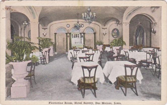 Iowa Des Moines Hotel Savery Florentine Room