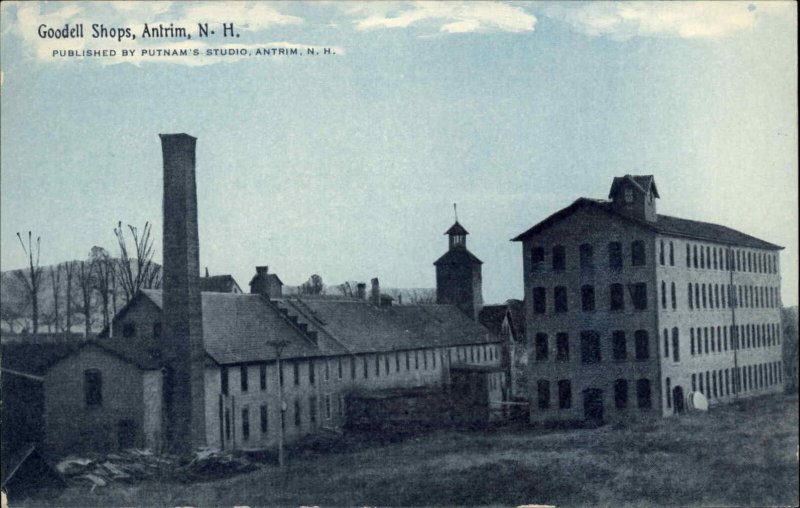 Antrim NH Goodell Shops c1910 Postcard 