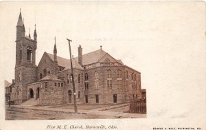 G17/ Barnesville Belmont Co Ohio Postcard c1910 First M.E. Church 14