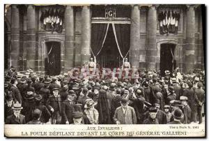 Old Postcard the Invalides Paris The crowd filing past the body of the Genera...