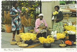 Three Women Selling Flowers in Charleston South Carolina 4 by 6