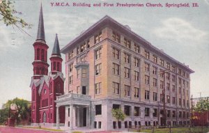 SPRINGFIELD, Illinois, PU-1900; Y.M.C.A. Building And First Presbyterian Church