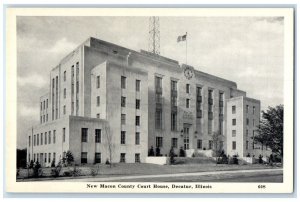 c1940 Exterior View New Macon County Court House Decatur Illinois IL Postcard