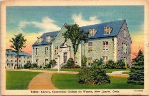 Palmer Library Connecticut College for Women New London Conn Postcard Divided PM 