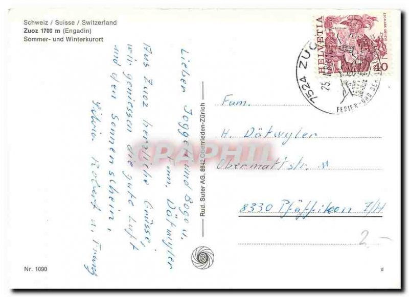 Modern Postcard Gruss aus Zuoz