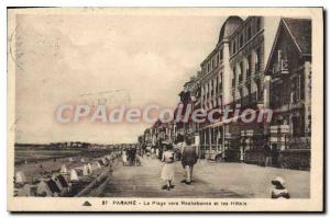 Old Postcard Parame The Beach Towards Rochebonne And Hotels