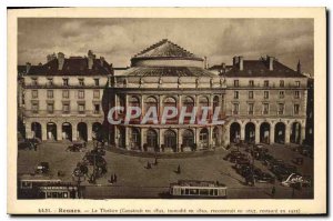 Postcard Old Rennes Theater Built in 1832 fire in 1840 rebuilt in 1857 restor...