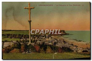 Old Postcard Arromanches Calvary and Vue Generale