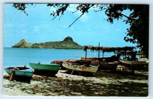 Pigeon Island from Gros Islet St. Lucia West Indies Postcard