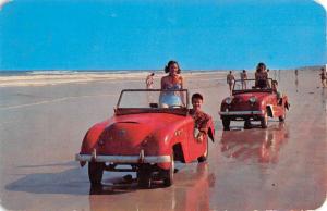 Daytona Beach Florida Midget Cars On Sand Vintage Postcard K107226