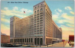 VINTAGE POSTCARD THE NEW POST OFFICE AT CHICAGO ILLINOIS c. 1940 BY CURT TEICH