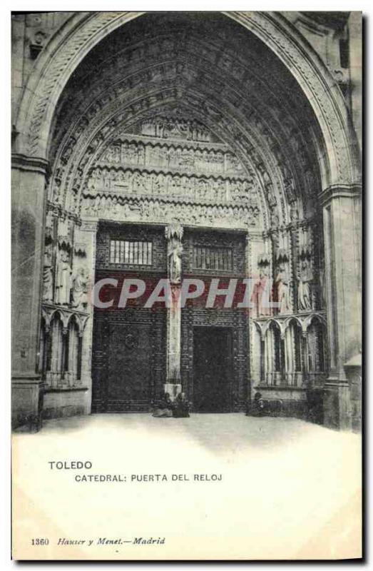 Postcard Old Toledo Cathedral Puerta del Reloj