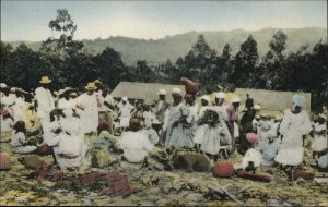 Haiti Marche de Kenscoff Indigenous Women Market Vintage Postcard