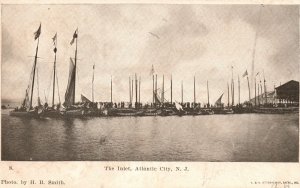 Vintage Postcard 1900's View of The Inlet Atlantic City New Jersey N. J.