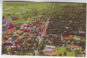 P387 JL old linen postcard air view st. albans vermont