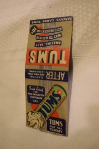 Tums for the Timmy Advertising Bobtail 20 Strike Matchbook Cover