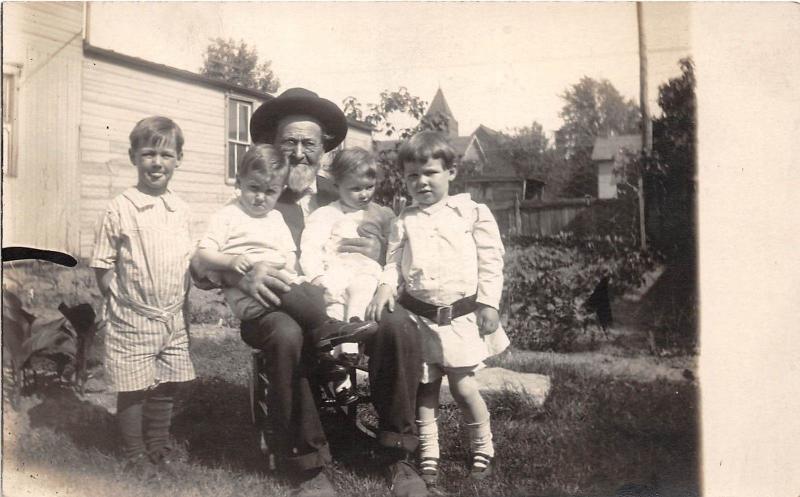 B13/ near Dayton Ohio Postcard Real Photo RPPC c1910 Grandpa Stremel Kids1