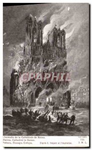 Old Postcard Militaria Reims Cathedrale