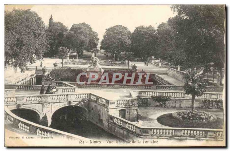 Old Postcard Nimes Vue Generale De La Fontaine