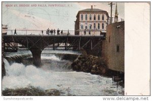 Rhode Island Pawtucket Main Street Bridge and Falls 1907