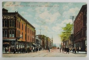 Huntington West Virginia Looking South on 9th St from 3rd Avenue Postcard T6