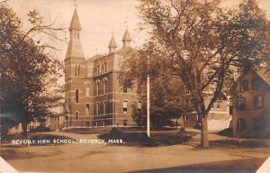 Beverly High School Real Photo - Beverly, Massachusetts MA