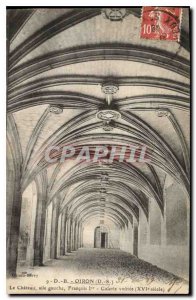 Old Postcard D S Oiron castle the left wing Francois I Gallery vaulted sixtee...