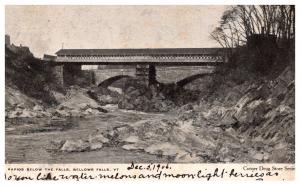 Vermont  Bellows Falls , rapids below the Falls  Covered Bridge