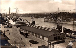 Sweden Göteborg Motiv fran Hamnen Gothenburg Vintage RPPC 09.75