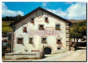 Postcard Modern Switzerland Engadiner Haus in Ftan Unter Engadin