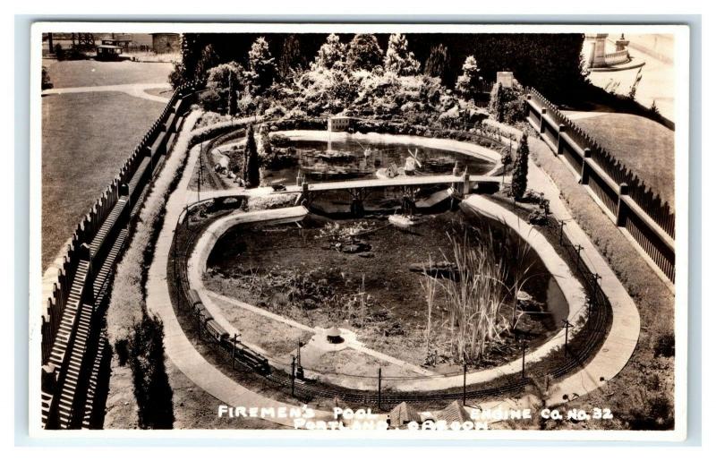 Postcard Firemen's Pool, Portland, Oregon OR 1904-1950 RPPC I22